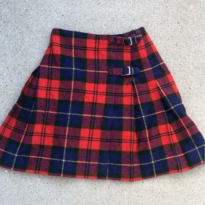 Vintage 50’s 60’s school girl plaid pleated skirt tartan college prep sz 0